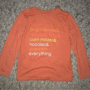 Cat & Jack Fall Theme Long Sleeve Shirt, Size S (6/7)